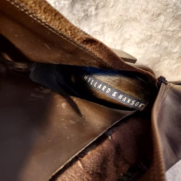 Hillard & Hanson Trudy Brown Leather Chunky Block Heel Ankle Boots 6.5 Classic - Picture 7 of 9